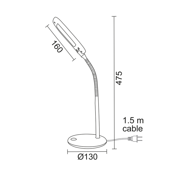 ACA Fotistiko Gafeiou LED Plastiko Ble me Efkampto Braxiona F13x47.5cm Fusiko Lefko 15205LEDBE