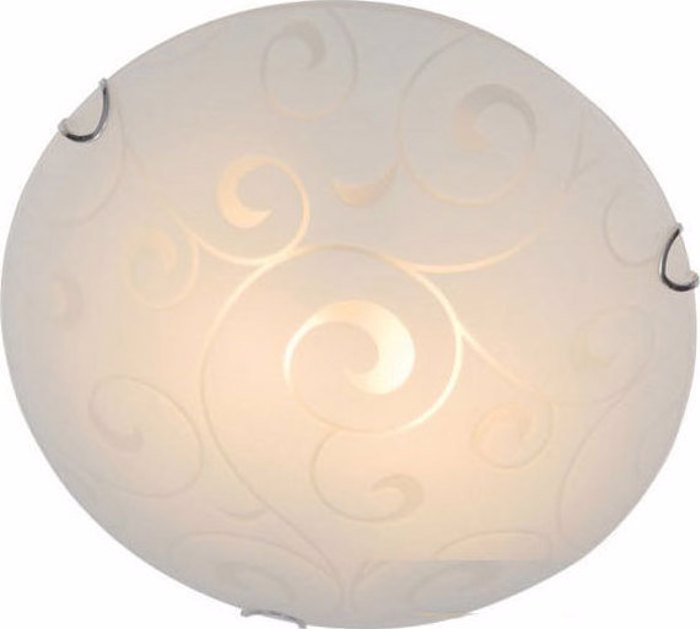 ACA 3Foti Plafoniera Orofis Metalliki/Gyalini 'Chaplin' Xromio/Lefko E27 40X9cm AD994706L