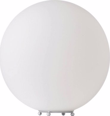 ACA Επιδαπέδιο Φωτιστικό Πλαστικό/Γυάλινο 'Luna' Λευκό/Νίκελ Ε27 35Χ35cm V2010351TW