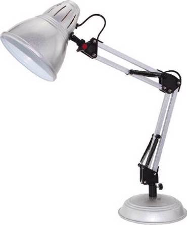 ACA Επιτραπέζιο Φωτιστικό Μεταλλικό/Πλαστικό 'Ufficio' Γκρί/Μαύρο Ε27 14,5Χ50cm 2429MSV