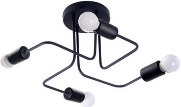 ACA 4φωτη Πλαφονιέρα Οροφής  Μεταλλικό 'Cobra' Μαύρο Ε27 44Χ21cm TNK933844CBK