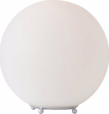 ACA Επιδαπέδιο Φωτιστικό Πλαστικό/Γυάλινο 'Luna' Λευκό/Νίκελ Ε27 25Χ25cm V2010251TW