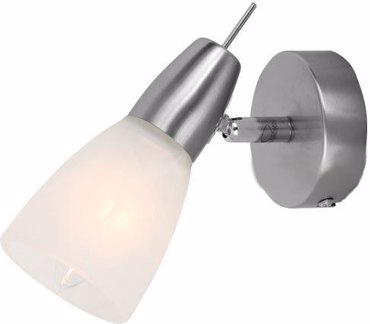 ACA Σποτ Οροφής Μεταλλικό/Γυάλινο 'Kamet' Νίκελ/Λευκό Ε14 7Χ13,6cm MC542NM