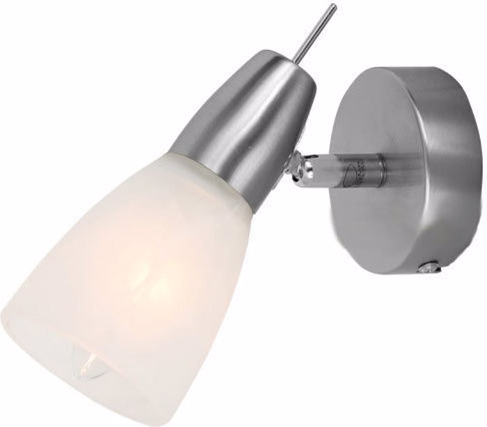 ACA Spot Orofis Metalliko/Gyalino 'Kamet' Nikel/Lefko E14 7X13,6cm MC542NM