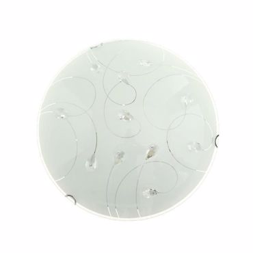 ACA Πλαφονιέρα Οροφής 3φωτη Γυάλινη με Κρύσταλλο E27 Φ40εκ 'Anya' AD998052