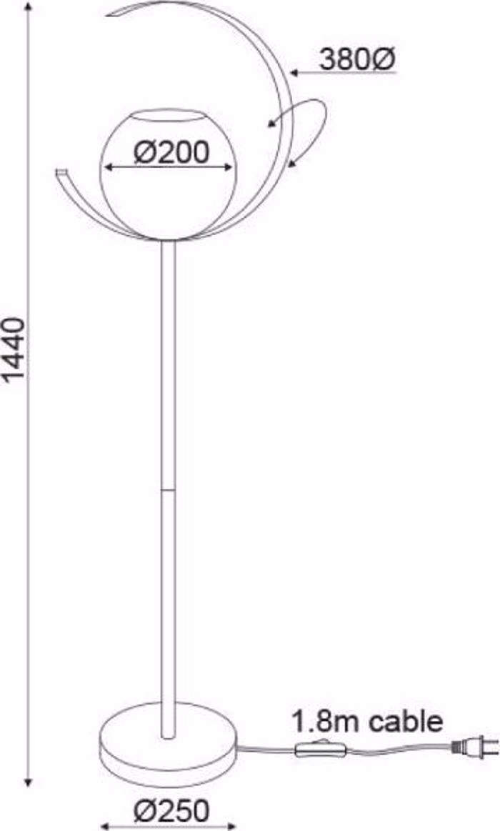 ACA Fotistiko Dapedou 'IPARELLE' Metallo/Gyali Xruso/Perle E27 38X25X144ek DCR17501F