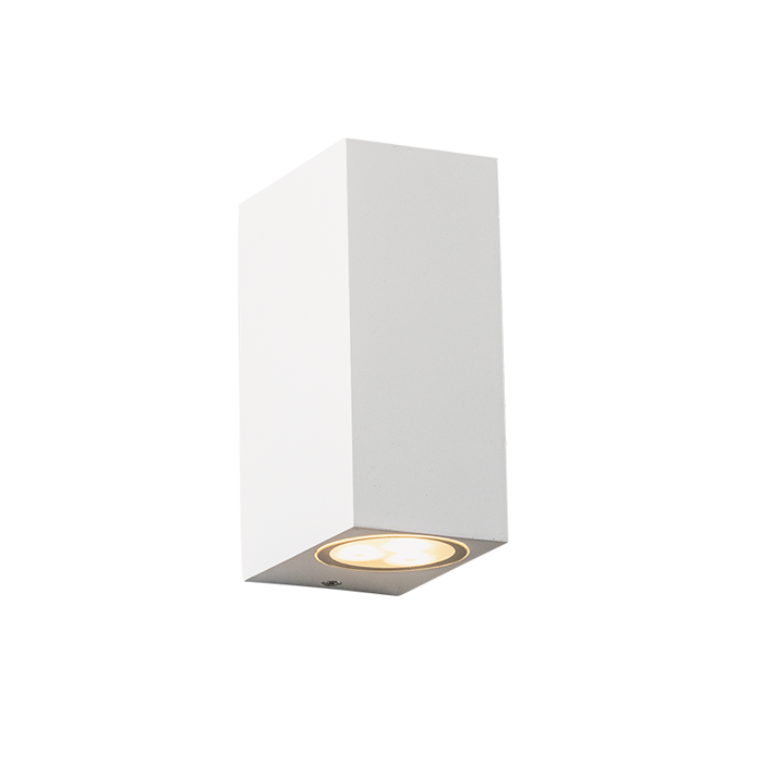 ACA Aplika Exoterikou Xorou Lefko Mat me Spot Diplis Desmis (Up/Down) 2xGU10 LG2204GU10W