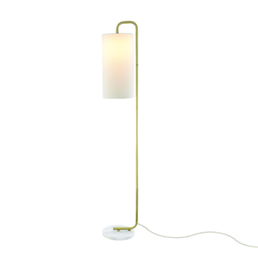 ACA Επιδαπέδιο Φωτιστικό Μεταλλικό/Υφασμάτινο Λευκό/Χρυσό Ε27 27x159.3cm ML121811F