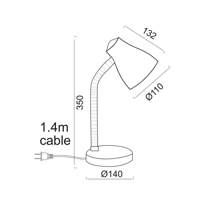 ACA Epitrapezio Fotistiko Metalliko/Plastiko 'Yuppie' Ggri/Prasino/Lefko E27 14X35cm SF1211G