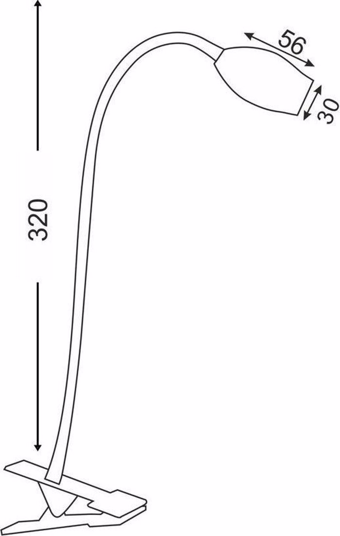 ACA Spot Peristrefomeno/Ruthmizomeno me Klip Metalliko 'Swan' Nikel/Asimi LED F3X32cm SF126BLED340C