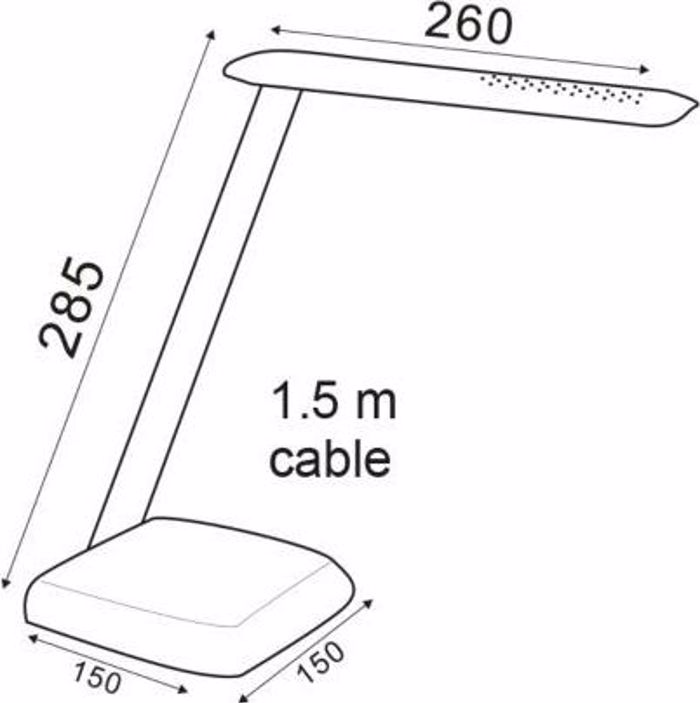 ACA Epitrapezio Fotistiko Metalliko/Plastiko 'FUTUR' Mavro Led 28,5X26cm SF1408LED640B