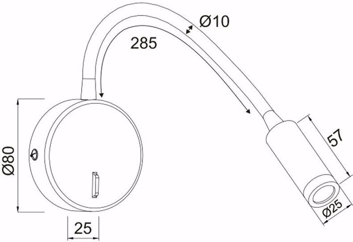 ACA Spot Metalliko 'ALIS' Mavro LED F8X36cm SF1501LEDB