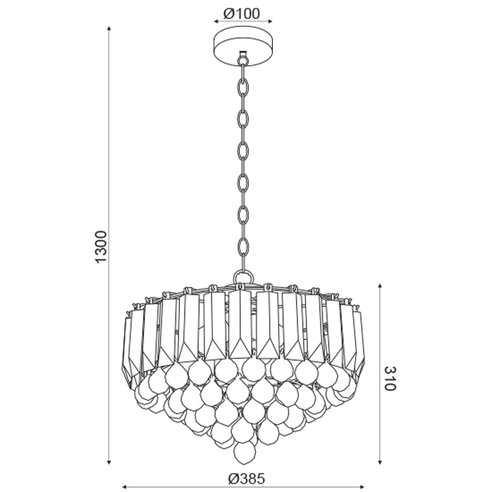 ACA Fotistiko Orofis Trifoto 'GRAPPA' Akruliko/Metallo Xromio E14 F38,5ek SF175323PC