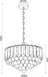 ACA Fotistiko Orofis Trifoto 'GRAPPA' Akruliko/Metallo Xruso E14 F38,5cm SF175323PG