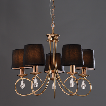 ACA Κρεμαστό Φωτιστικό Οροφής 'BASILICO' 5Φωτο Μεταλλικό/Υφασμάτινο Χρυσό/Μαύρο Φ54x120cm Ε14 TNK81490CG5P ACA Κρεμαστό Φωτιστικό Οροφής 'BASILICO' 5Φωτο Μεταλλικό/Υφασμάτινο Χρυσό/Μαύρο Φ54x120cm Ε14 TNK81490CG5P