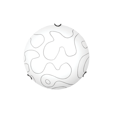 ACA Πλαφονιέρα 2Φωτη 'PUZZLE' Γυάλινη Λευκή με Σχέδιο Ε27 Φ30x8.5cm XD05300