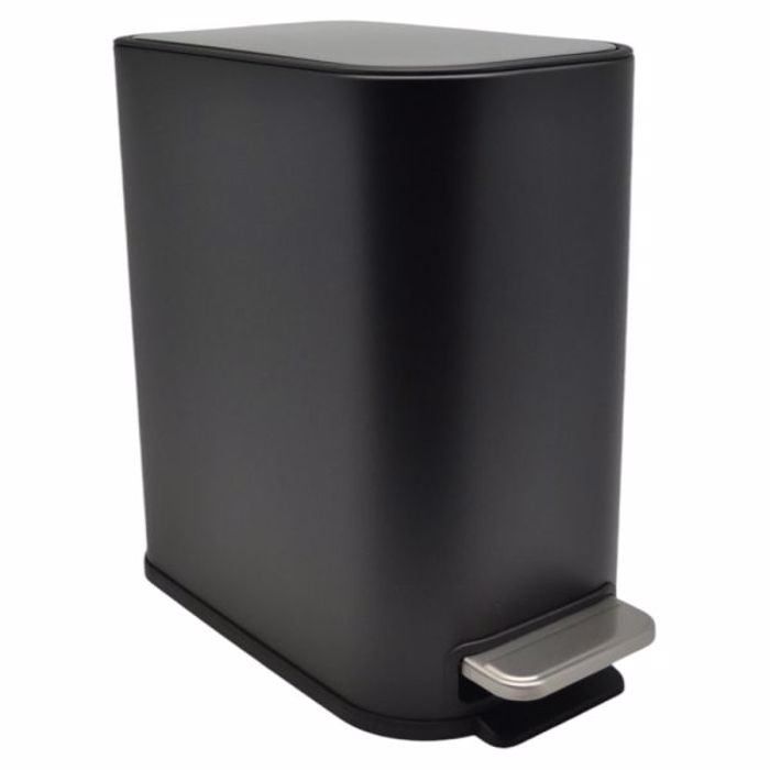 Ankor Kados Aporrimmaton BELLO 5L Soft Close Slim Metallikos Mavros 15.2x27.5x27.8cm (837601)