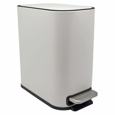 Ankor Κάδος Απορριμμάτων BELLO 5L Soft Close Slim Μεταλλικός Λευκός 15.2x27.5x27.8cm (837625)