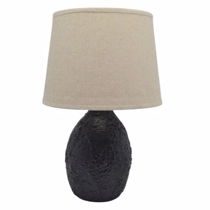 Ankor Portatif Keramiko Mavro me Efe Petras kai Bez Kapelo 22x8.5x33cm E14 (838271)