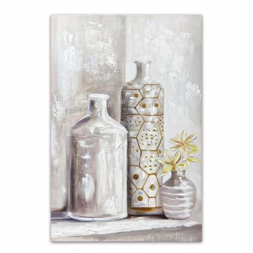 Ankor Πίνακας Ελαιογραφία σε Τυπωμένο Καμβά με Σχέδιο Βάζα και Χρυσές Λεπτομέρειες 60x90cm (849277)