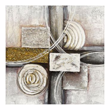 Ankor Πίνακας Ελαιογραφία σε Τυπωμένο Καμβά με Γεωμετρικό Σχέδιο 80x80cm (849338)