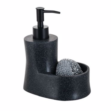 Ankor Dispenser Κουζίνας Πολυεστερικό με Θήκη για Σφουγγάρι με Όψη Πέτρας 14.5x10x17.5cm (850044)