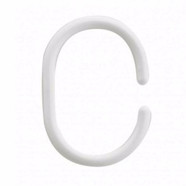 Joy Bath Clips 12 pcs white κρίκοι κουρτίνας μπάνιου