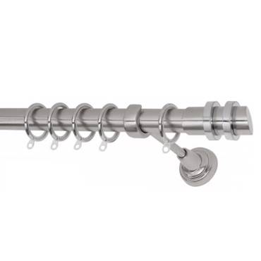 Κουρτινόξυλο Φ25 Inox spy.2 δαχτυλίδια