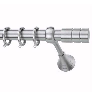 Κουρτινόξυλο φ25 inox Ριγωτό