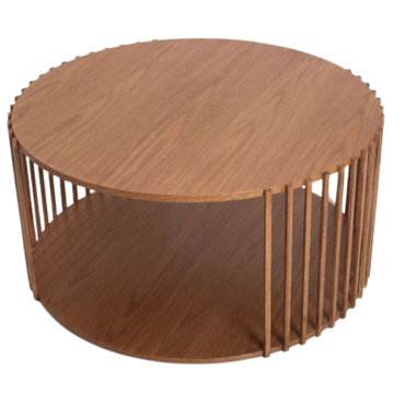 Τραπέζι Σαλονιού από Φυσικό Ξύλο Δρυς Φ85Χ45cm