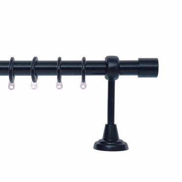 Import Hellas Κουρτινόξυλο Φ25 Μαύρο Τάπα