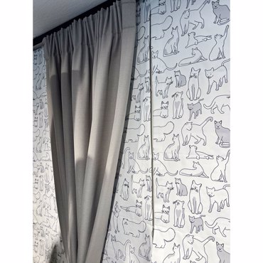 Έτοιμη Ραμμένη Κουρτίνα Π150cm X Υ260cm Γκρι (Εκθεσιακή)