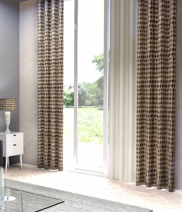 Ύφασμα Ζακάρ 'Boa Boa' με Γεωμετρικό Μοτίβο διαθέσιμο σε 4 Αποχρώσεις