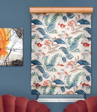 Ύφασμα Βαμβακερό/Λινό 'Jacobean' με Εκτυπωμένο Μοτίβο σε 2 Αποχρώσεις