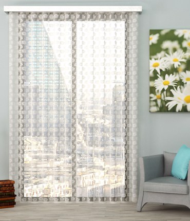 Ύφασμα Διάφανο με Δαντέλα 'Margarita' Πλεκτό με Φλοράλ Μοτίβο σε 5 Αποχρώσεις