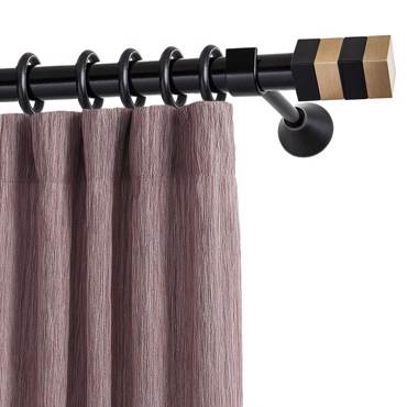 Agiovlasitishome Κουρτινόξυλο Φ25 Quatro-S Μαύρο Ματ/Oro Ματ