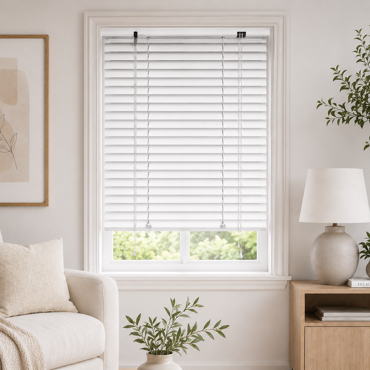 MRShome Μεταλλικό Στόρι αλουμινίου 25mm 120x140cm Λευκό