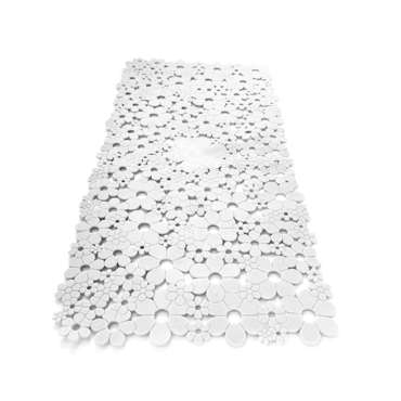 Dimitracas Πατάκι Αντιολισθητικό Λευκό 'Fiore' 34x74cm 00087.001