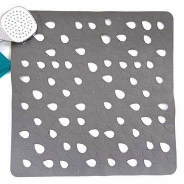 Dimitracas Αντιολισθητικό Ταπέτο Ντουζιέρας Drops Γκρι 54x54cm 00297.003
