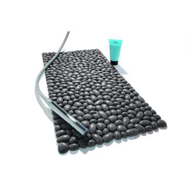 Dimitracas Αντιολισθητικό Ταπέτο Μπανιέρας Βότσαλο 3D Ανθρακί 37.5x74cm 06030.008