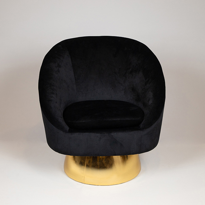 ESTHETI home Poluthrona Beloudini Mavri me Xrusi Basi 79x72x81cm 750-20029