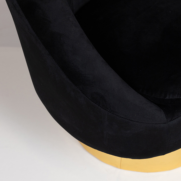 ESTHETI home Poluthrona Beloudini Mavri me Xrusi Basi 79x72x81cm 750-20029