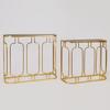 ESTHETI home Set ton 2 Konsola Metalliki Xrusi me Mavri Gyalini Epifaneia 100x30x82cm/90x27x73cm 750-27030