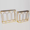 ESTHETI home Set ton 2 Konsola Metalliki Xrusi me Mavri Gyalini Epifaneia 100x30x82cm/90x27x73cm 750-27030