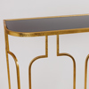 ESTHETI home Set ton 2 Konsola Metalliki Xrusi me Mavri Gyalini Epifaneia 100x30x82cm/90x27x73cm 750-27030