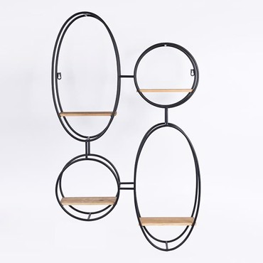 ESTHETI home Ράφι Τοίχου Μεταλλικό Μαύρο 56.5x12x92cm 750-31527