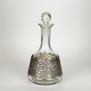 ESTHETI home Καράφα Γυάλινη/Μεταλλική Διάφανη/Ασημί Φ13x24cm 752-10514