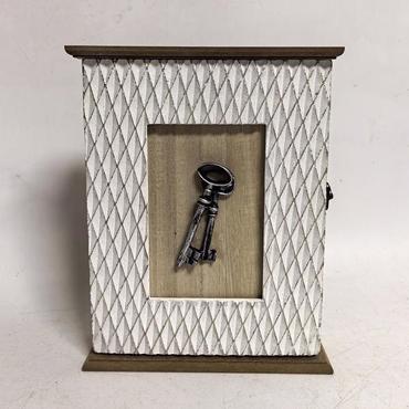 ESTHETI home Κλειδοθήκη Ξυλόγλυπτη Λευκή/Καφέ 21x6x26cm 752-11013