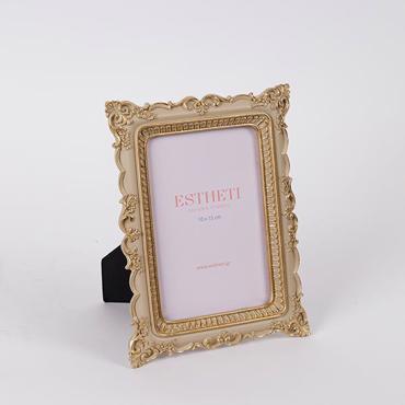 ESTHETI home Κορνίζα (10x15cm) Resin Εκρού/Χρυσή 15.3x1.9x20.4cm 756-12193