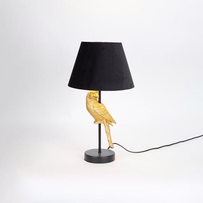 ESTHETI home Epitrapezio Fotistiko ''Papaglos'' Resin Xruso/Mavro me Beloudino Kapelo E27 F12x33cm 757-10013